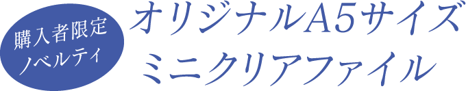 購入者限定ノベルティ　オリジナルA5サイズ　ミニクリアファイル